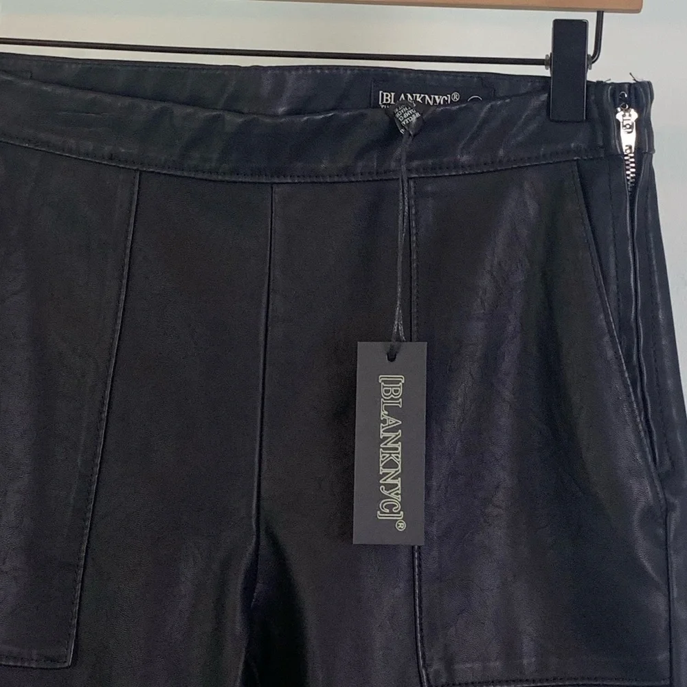 NWT BlankNYC The Bond Faux Leather Zip Pants Black